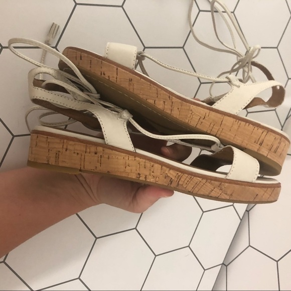 Frye Miranda White Gladiator Ankle Lace up Sandals SIZE 5.5 - Picture 9 of 9